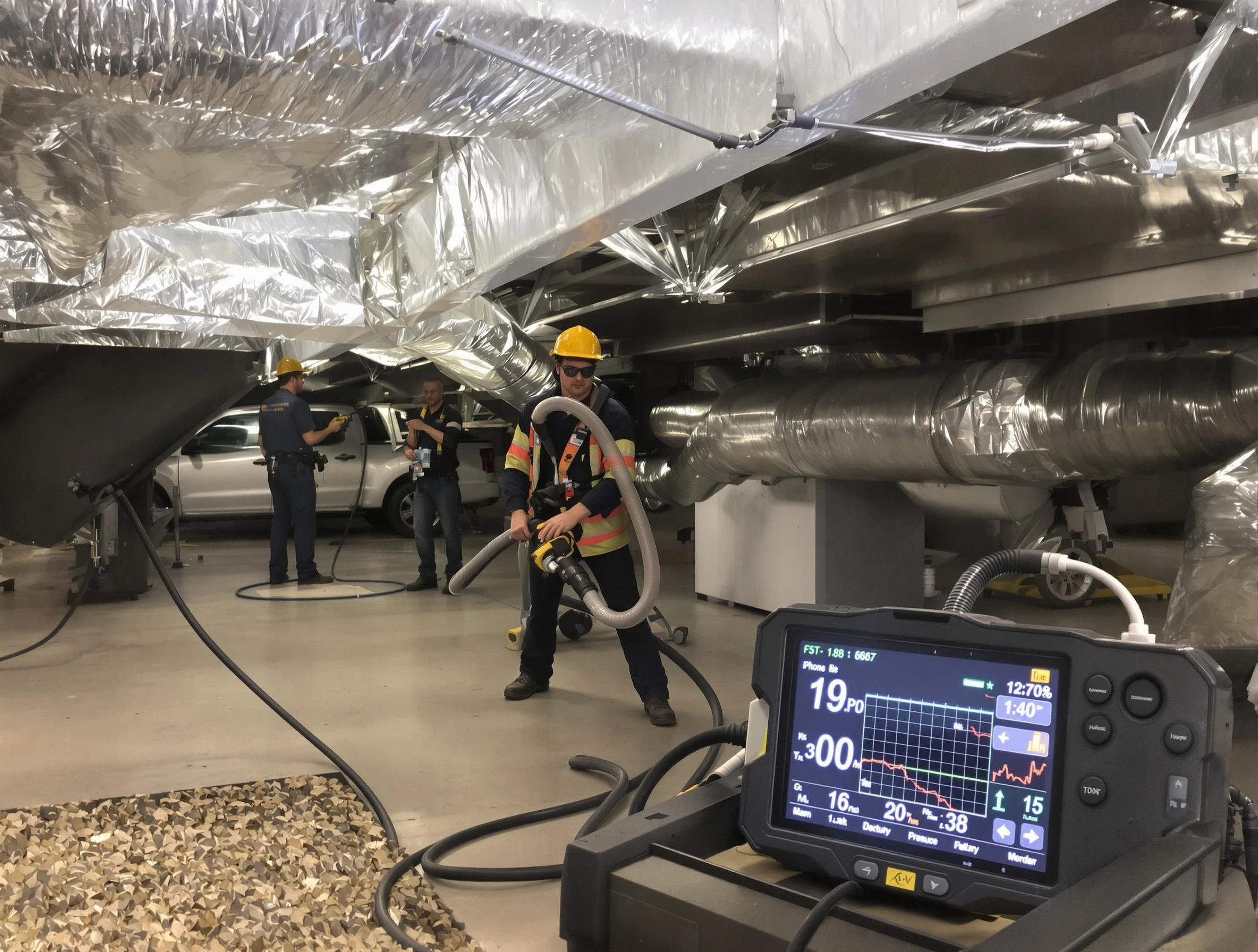 Professional negative pressure duct cleaning by Brentwood Air Duct Cleaning in Brentwood